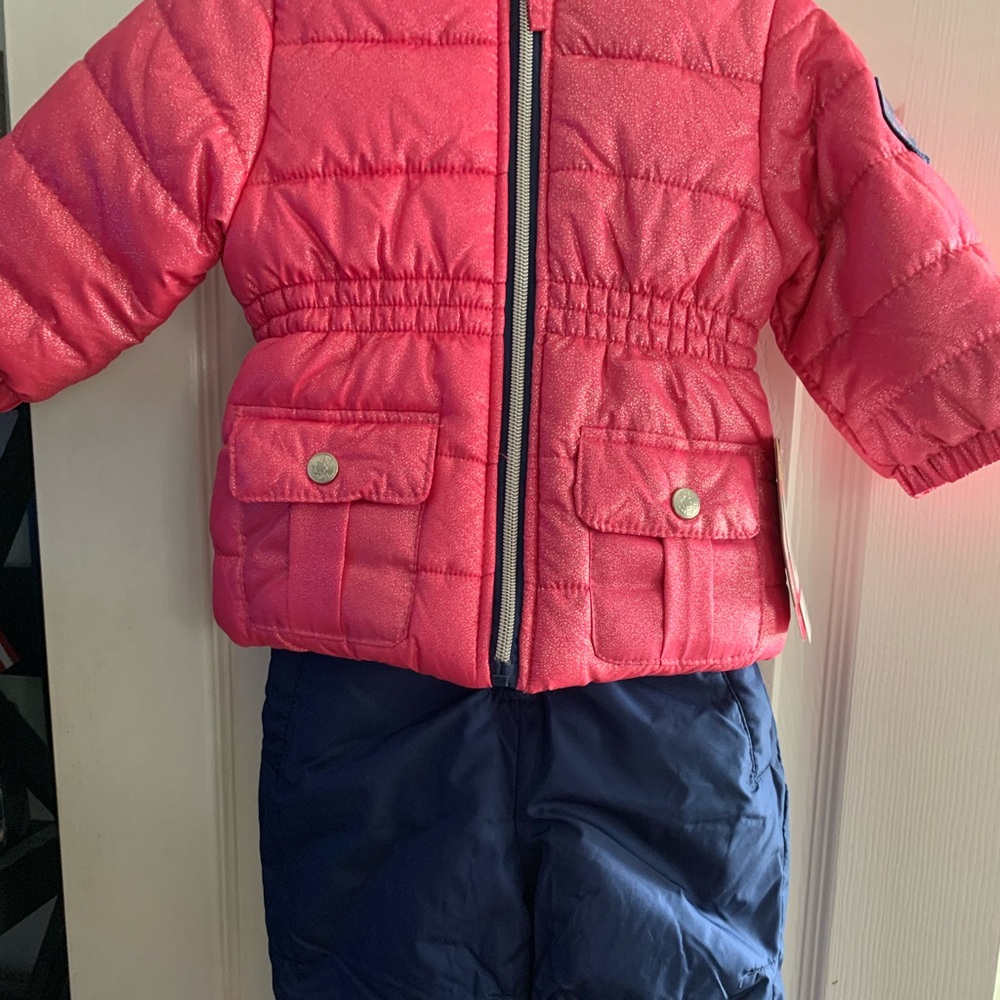 NWT Pink Platinum Snowsuit 12months